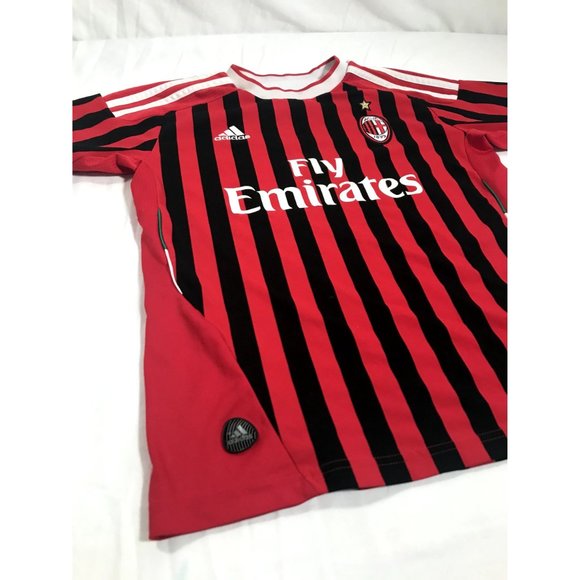 Adidas Climacool AC Milan Jersey Youth sz Medium Red - Picture 2 of 9